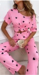 Cozy Romance: Embrace Comfort and Style with Pink Valentine’s Heart Print Lounge Set
