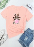 Spring into Style with the Pink Easter Rabbit Print Tee