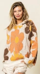 Embrace Spring with the BiBi Flower Pattern Drawstring Hooded Sweater